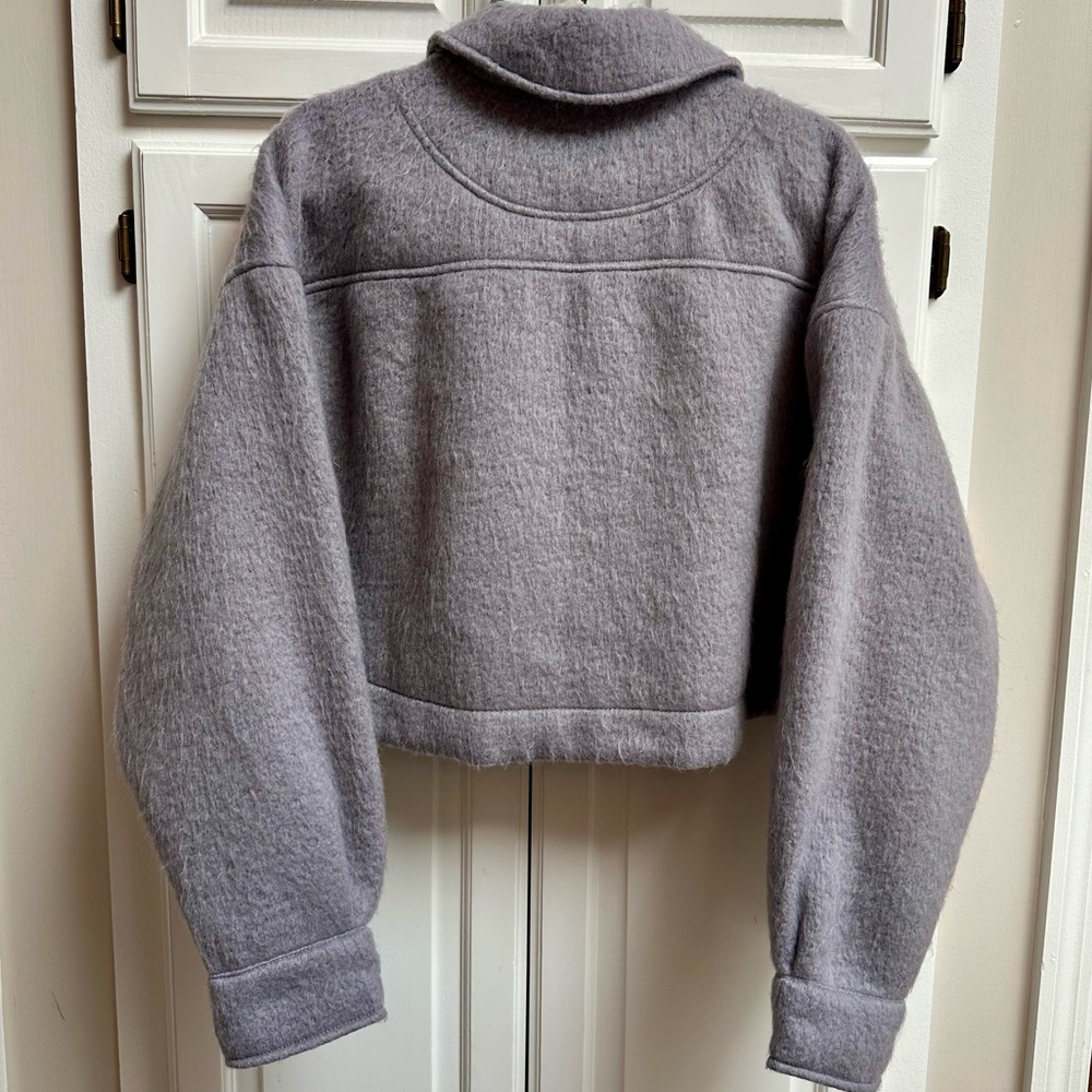 Urban Outfitters Lavender Gray Wool Blend Cropped Jacket Size Large - Picture 5 of 12